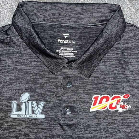 Patrick Mahomes Kansas City Chiefs Super Bowl 54 Golf Polo Shirt 3xL/2XL NWOT - Picture 2 of 3